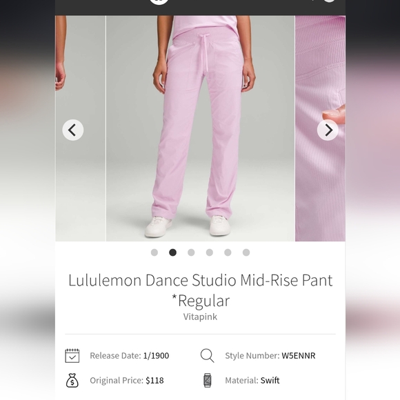 Lululemon Dance Studio Pants VITA PINK Size 4 Full Length Straight Leg - Picture 13 of 13